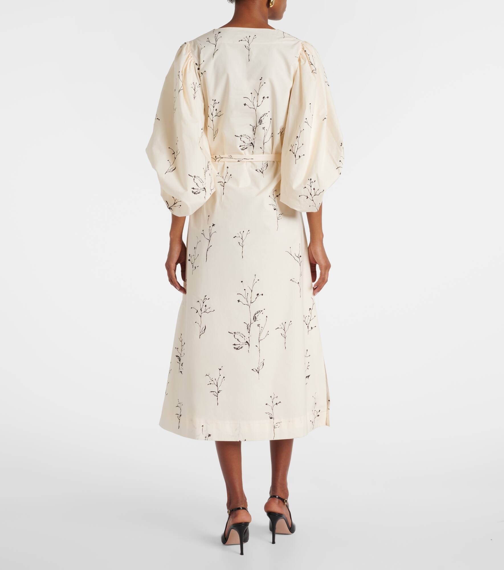 Corrie belted floral cotton midi dress - 3