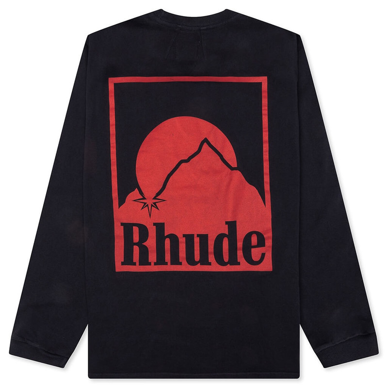 Rhude MOONLIGHT BADGE L/S TEE - VINTAGE BLACK outlook