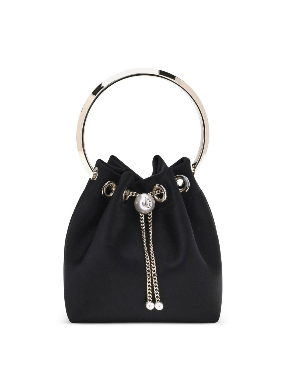 Bon Bon circular-handle satin bucket bag - 1