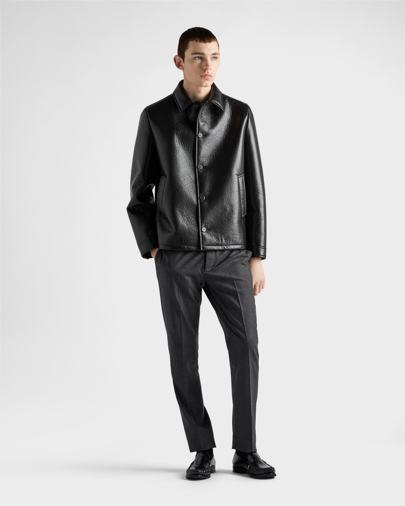 Prada Nappa leather caban jacket outlook