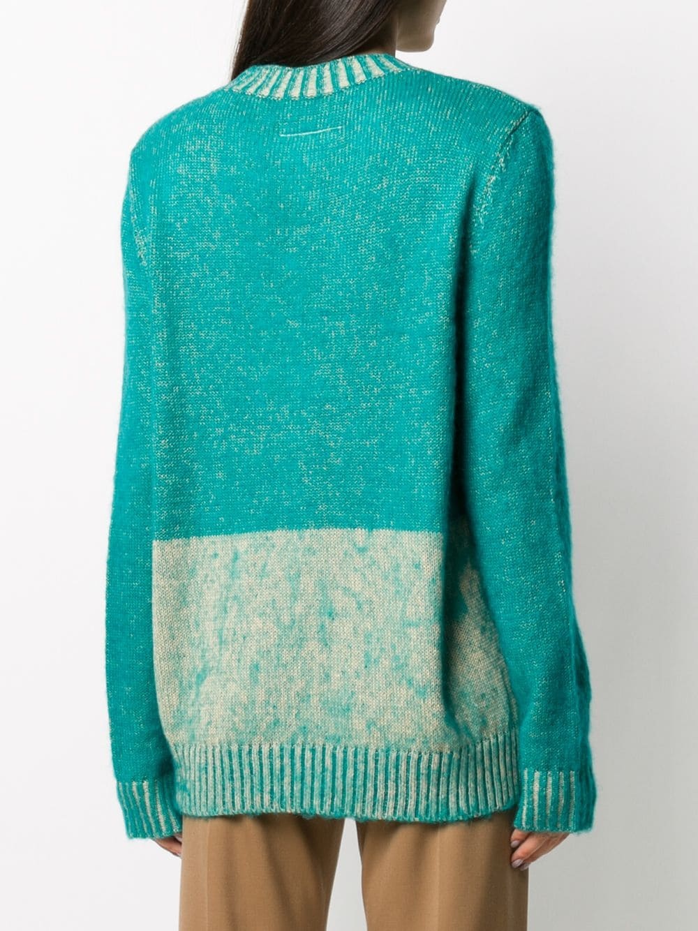 two-tone knitted jumper - 4