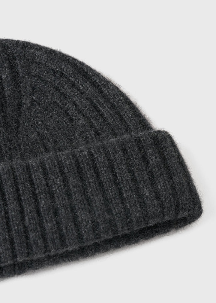 Chunky brim beanie dark grey mélange - 4