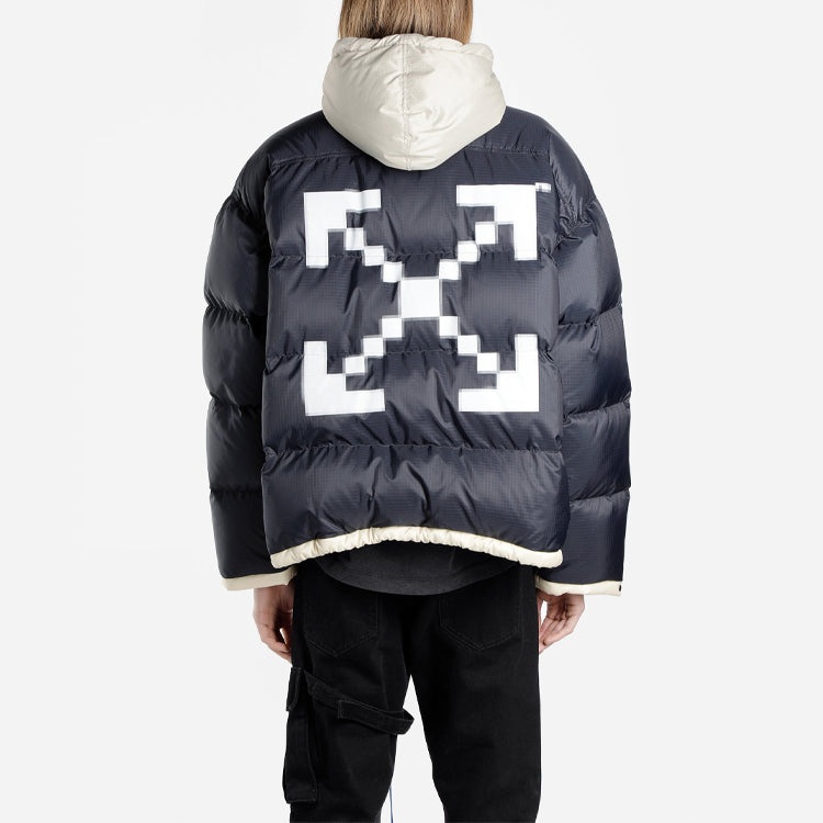 Off-White FW19 Scaffolding Zipped Puffer Arrow Jacket Men Blue OMED019F19E150253201 - 4