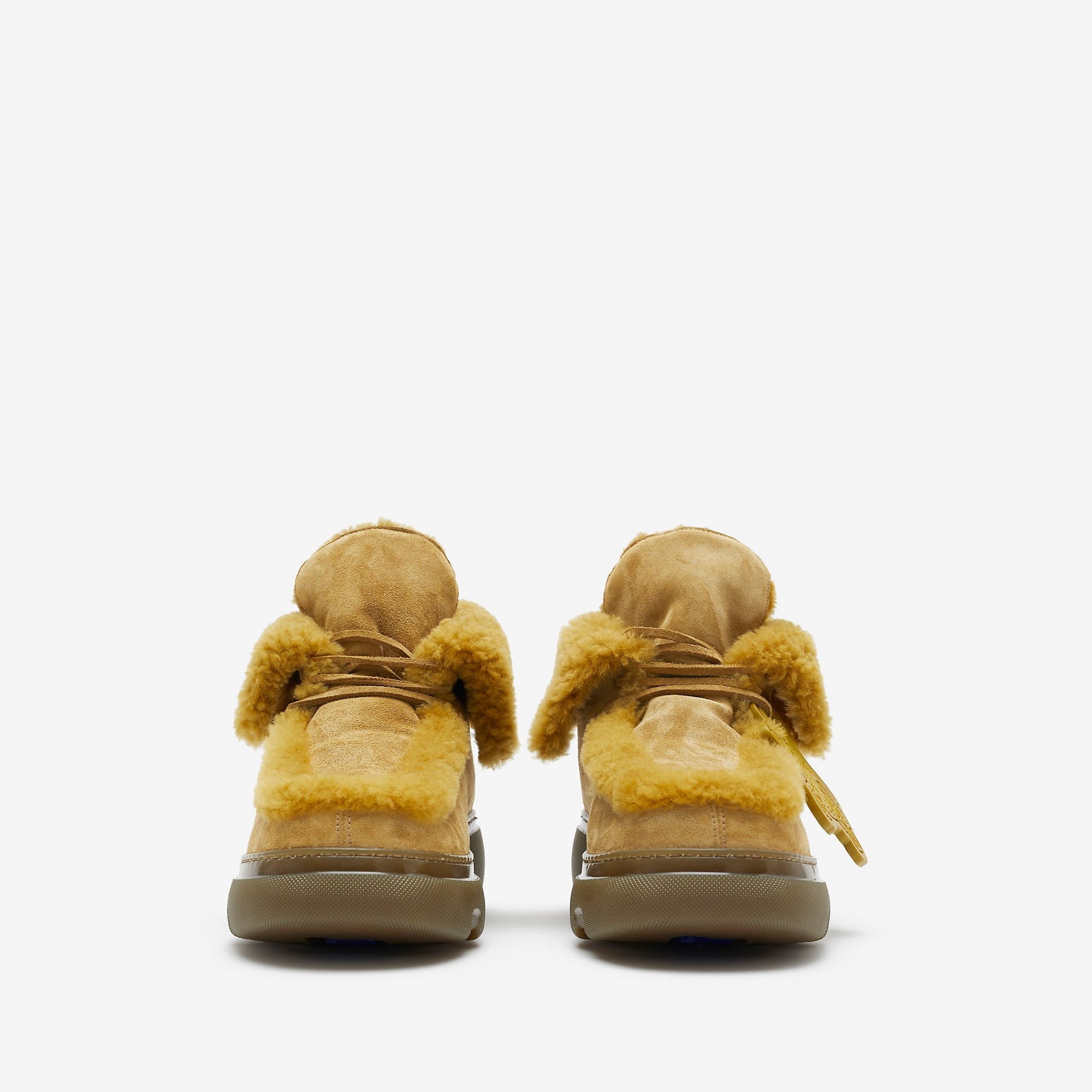Suede and Shearling Creeper Boots - 3