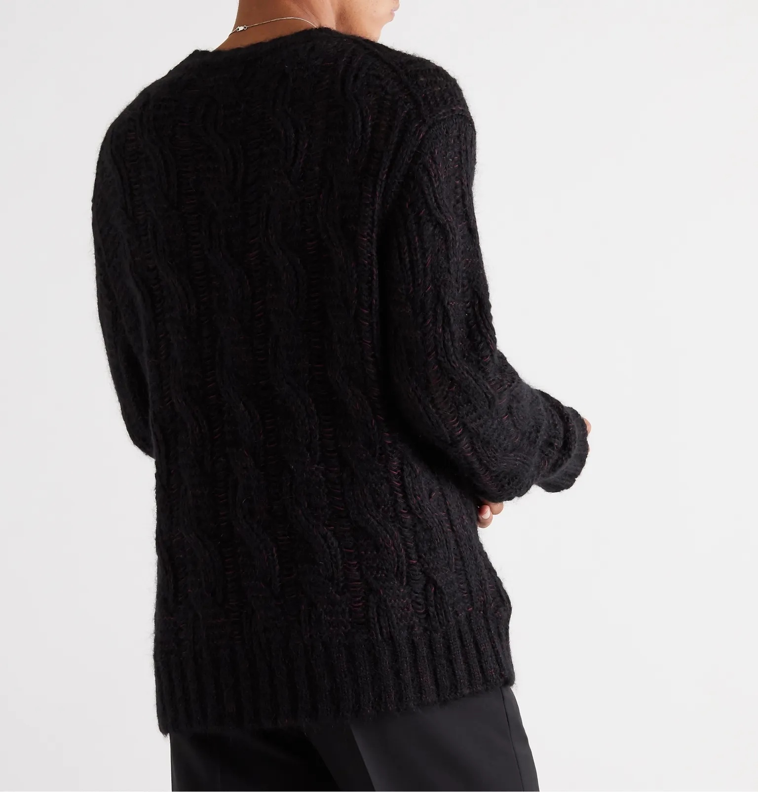 Mélange Cable-Knit Sweater - 4