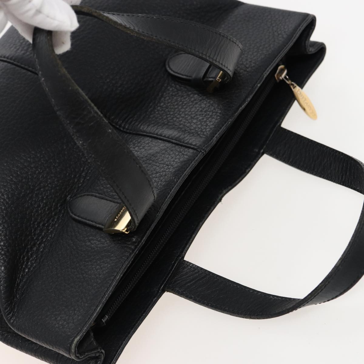Burberry Hand Bag Leather Black - 6