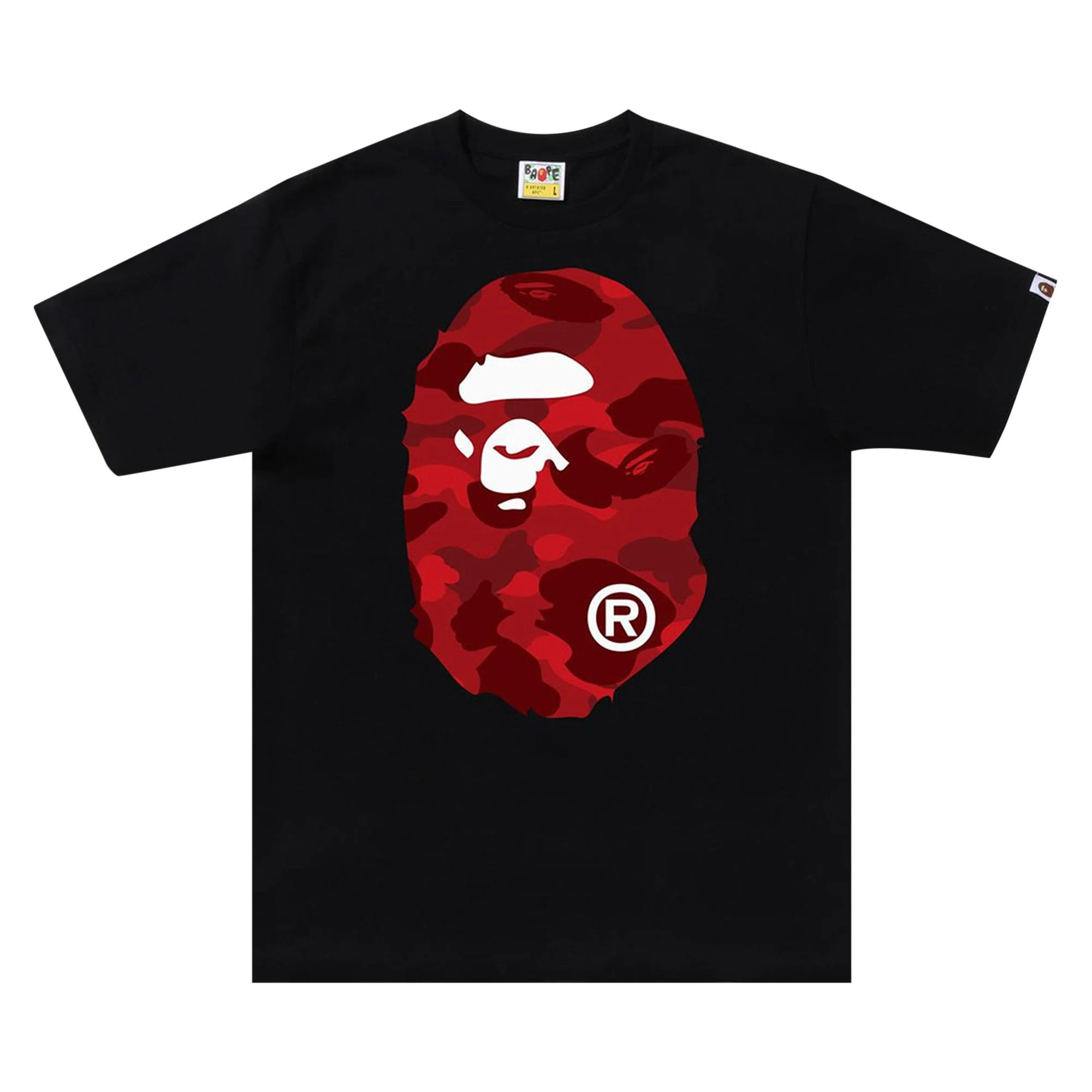 BAPE Color Camo Big Ape Head Tee 'Black/Red' - 1