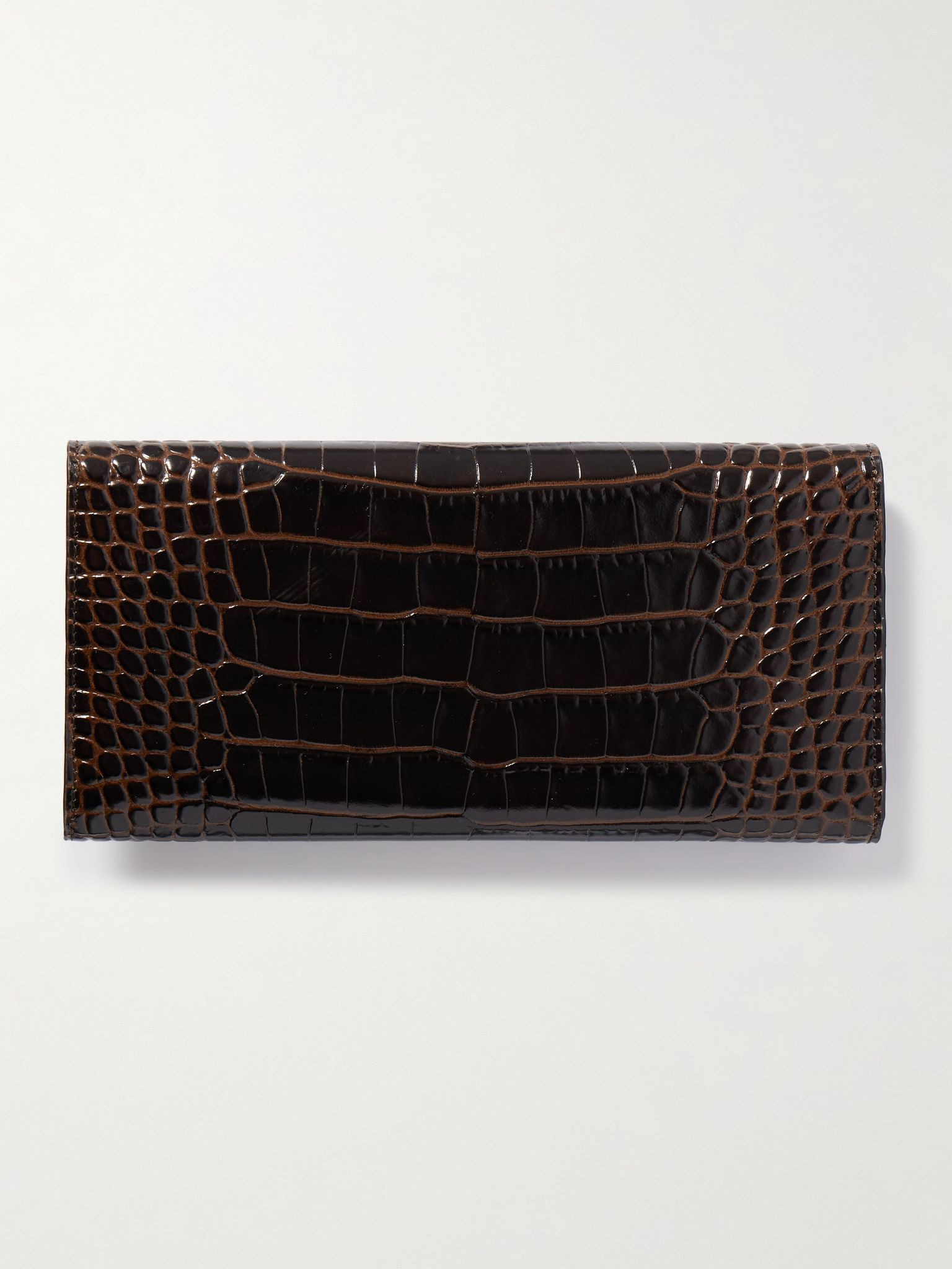 T-Lock croc-effect leather wallet Dark brown - 3