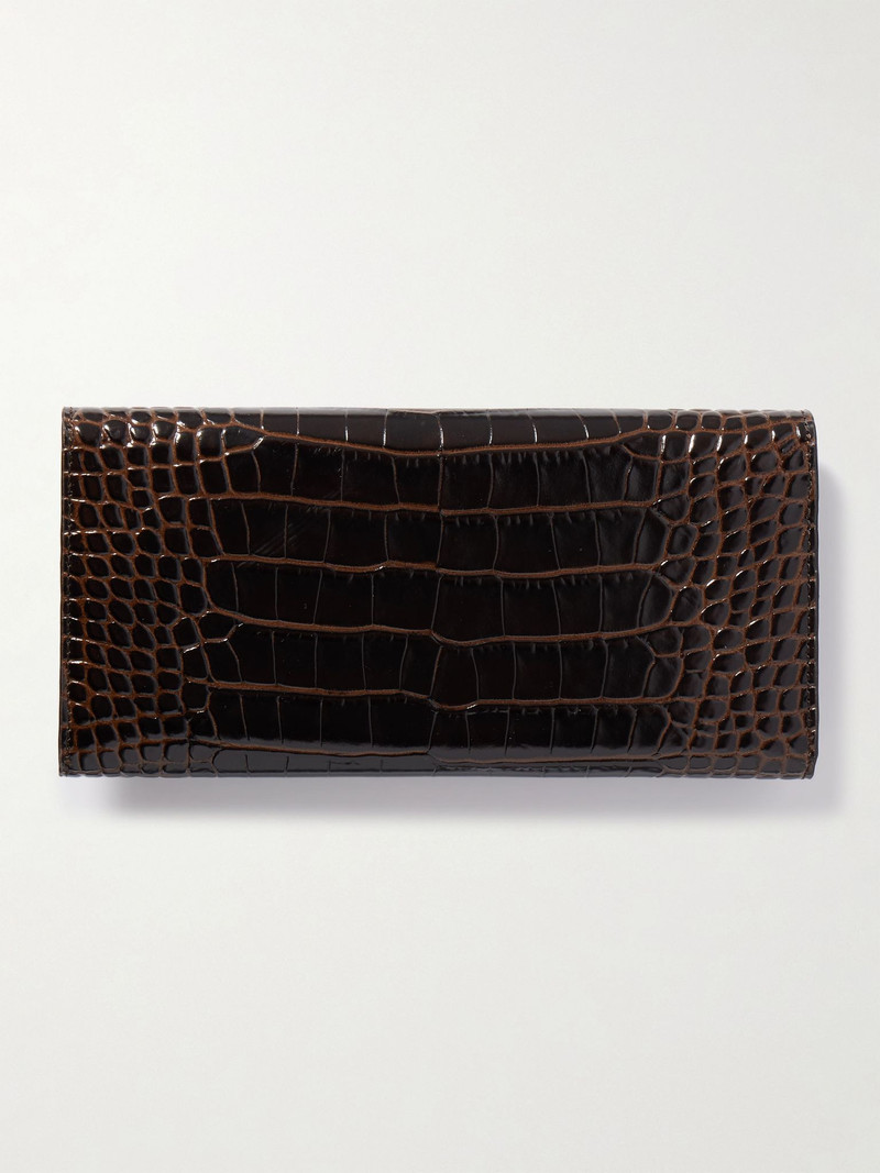 T-Lock croc-effect leather wallet Dark brown 3