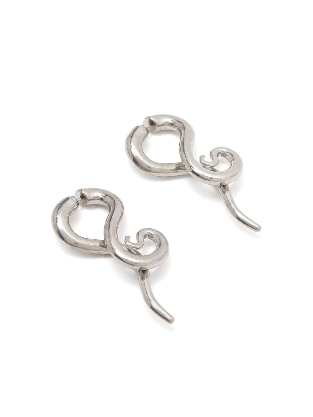 snake-shaped drop earrings - 2