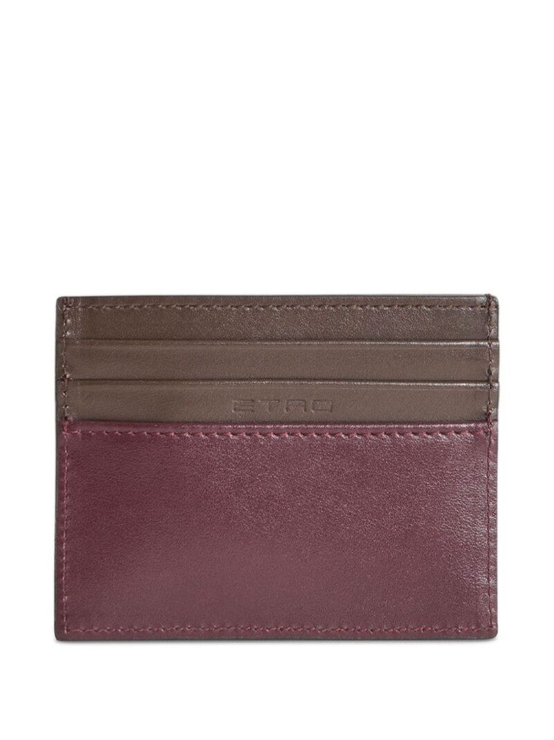 Etro two-tone leather card holder outlook
