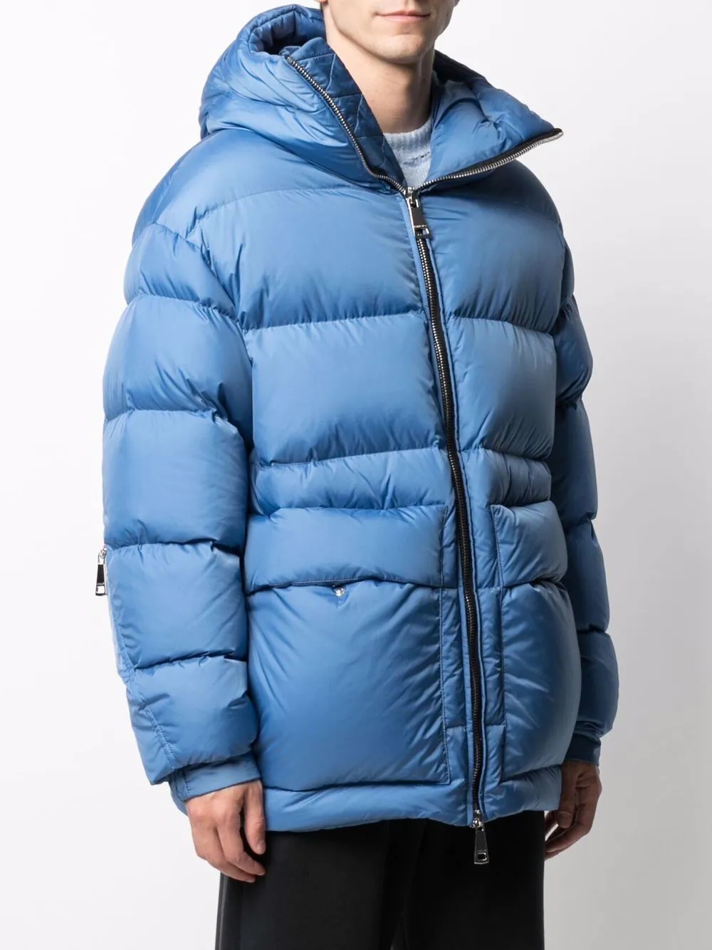 hooded feather down-blend parka - 3