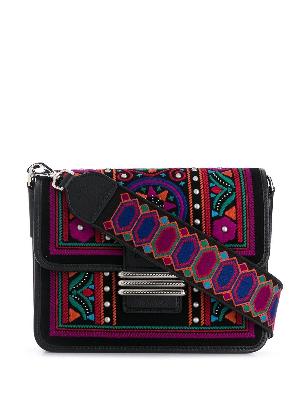 embroidered design shoulder bag - 1