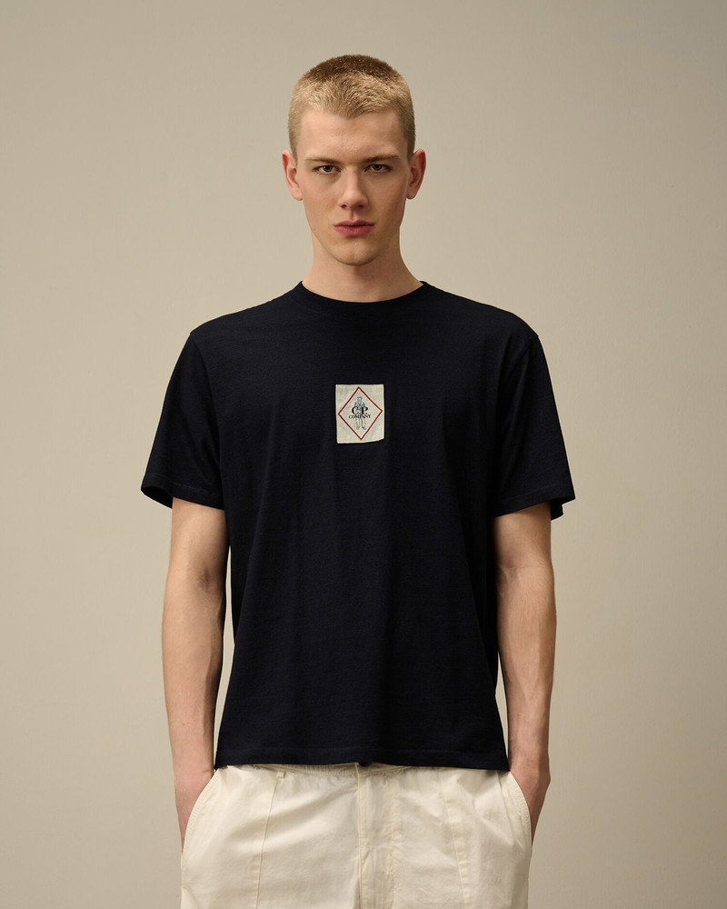 C.P. Company Indigo Jersey Logo T-Shirt outlook
