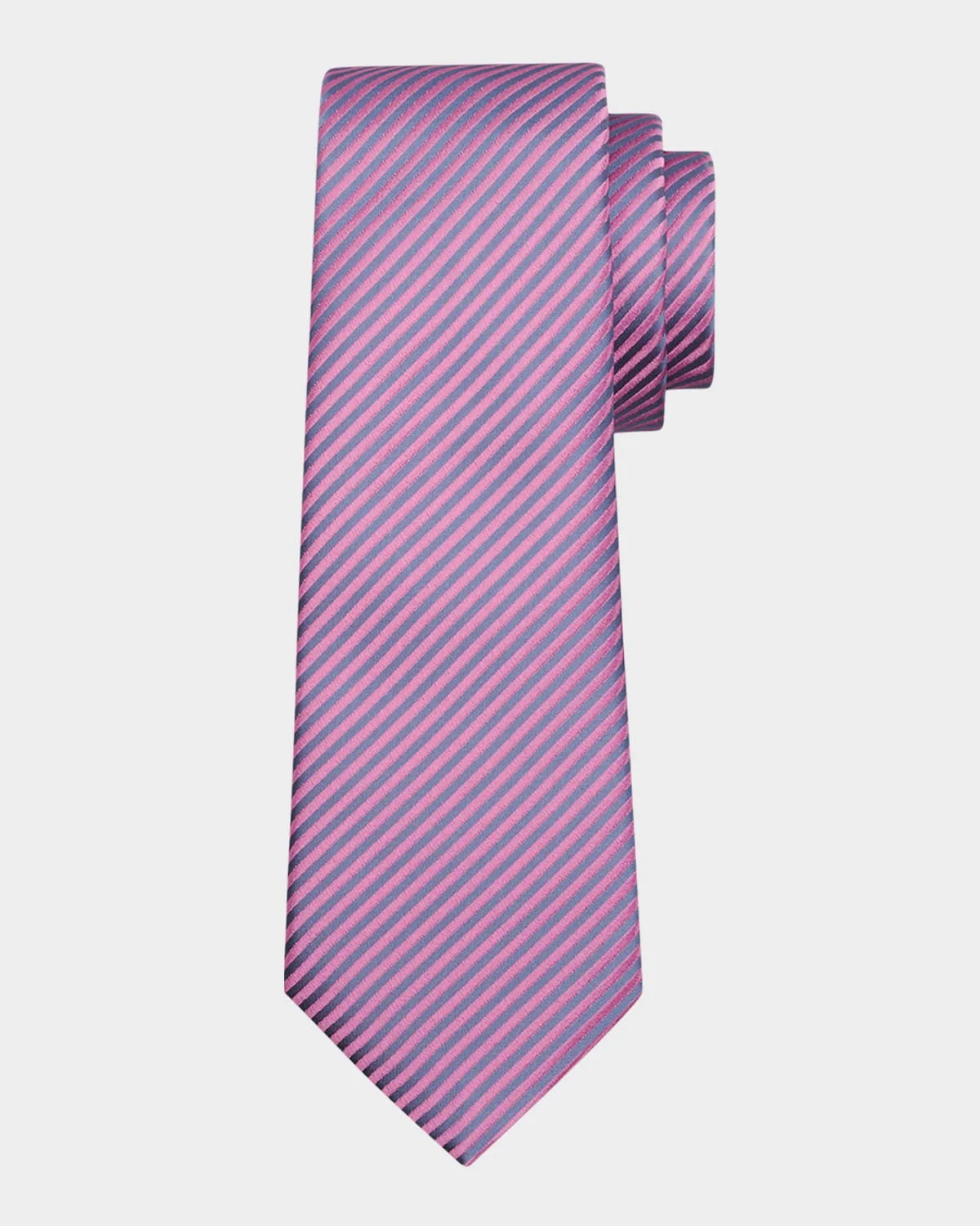 Men's Bicolor Stripe Silk Tie - 1