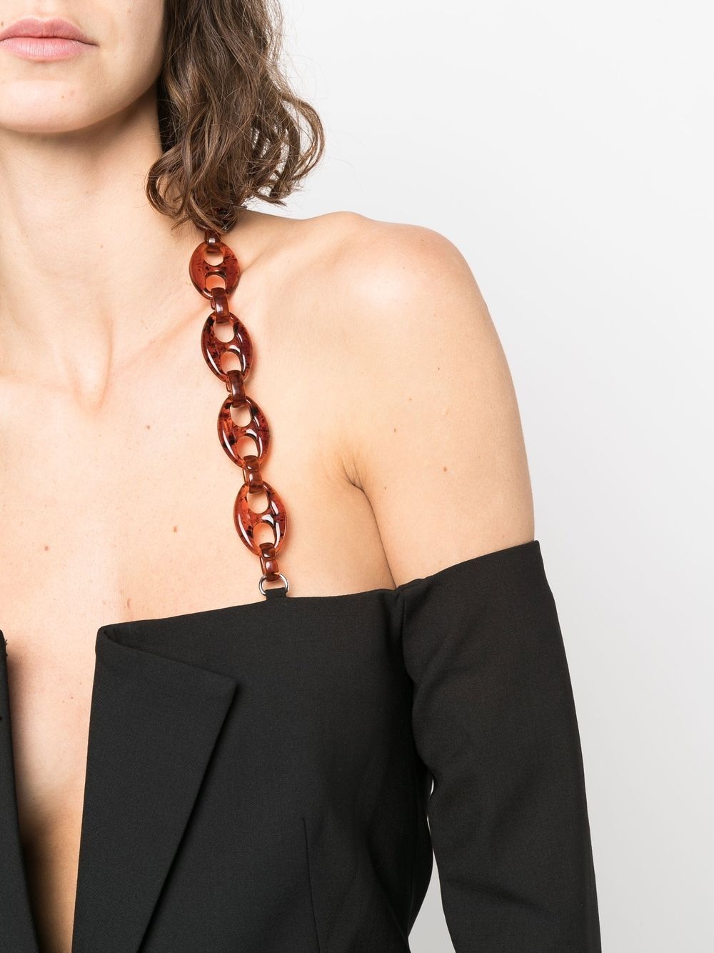 chain-detail single-breasted blazer - 5