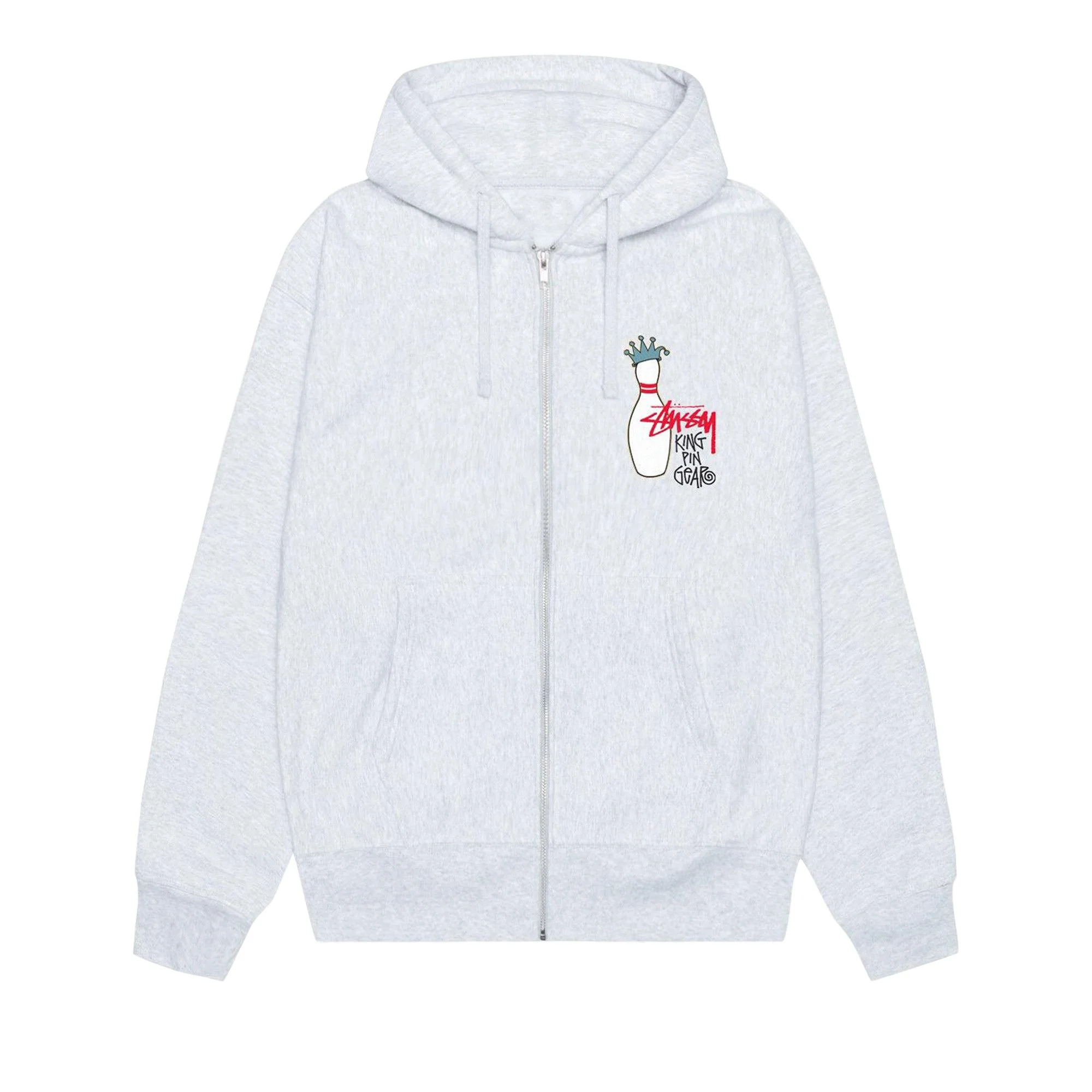 Stussy Kingpin Zip Hoodie 'Ash Heather' - 1