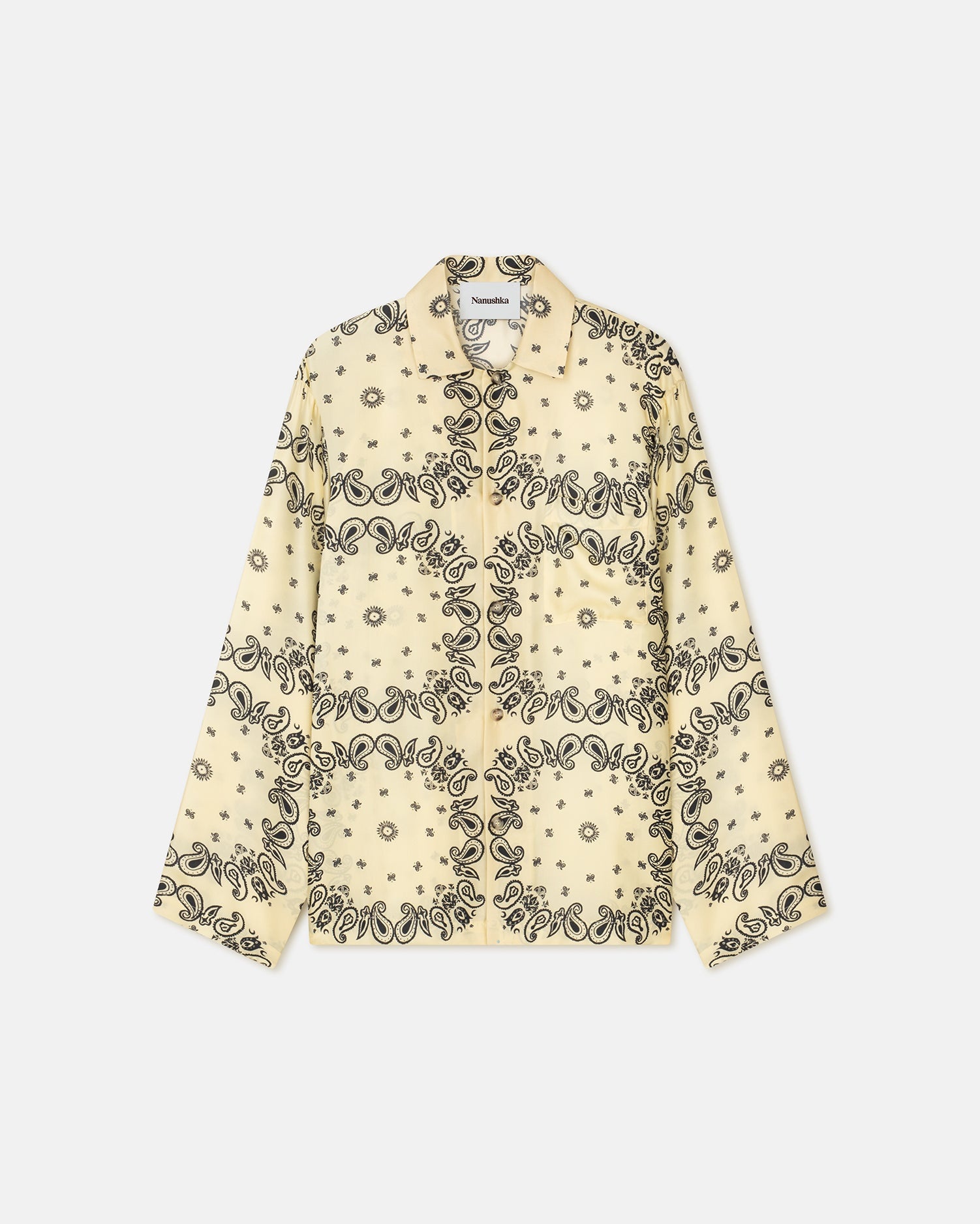 Long-Sleeve Silk-Twill Shirt - 1