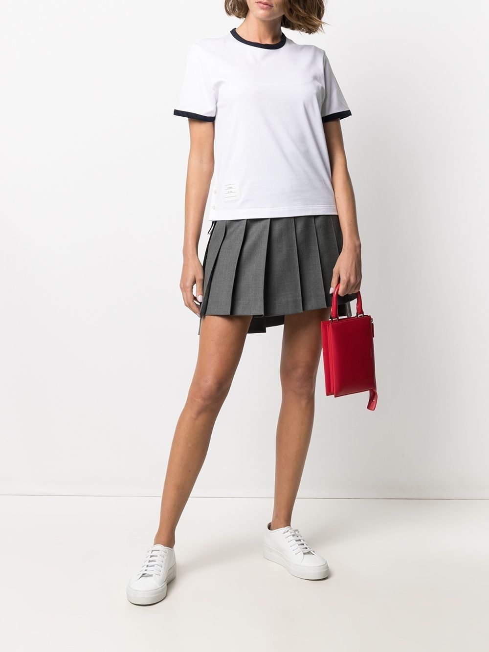 asymmetric hem short-sleeve T-shirt - 2