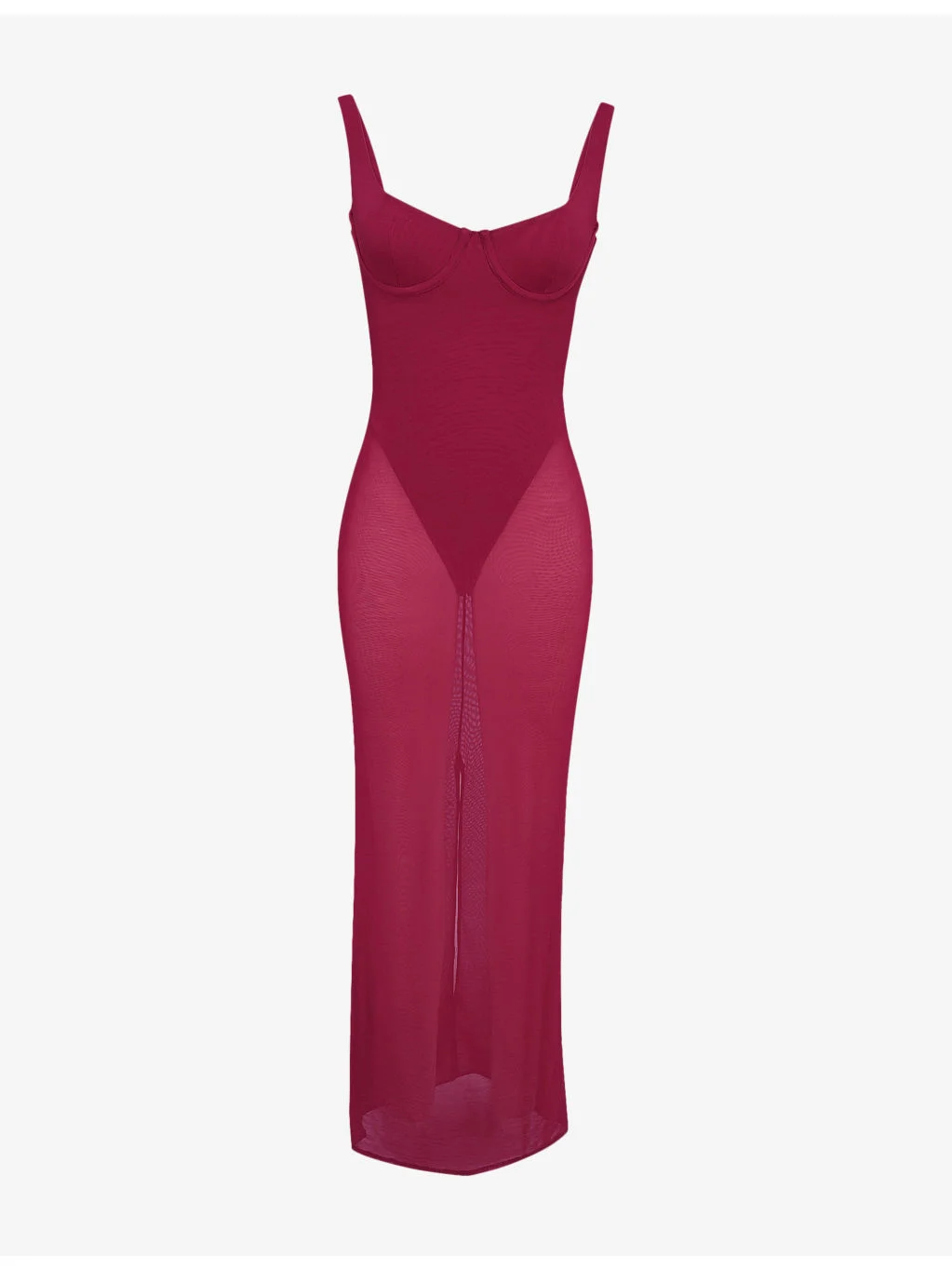 Robina Internal-Bodysuit Mesh Maxi Dress - 1