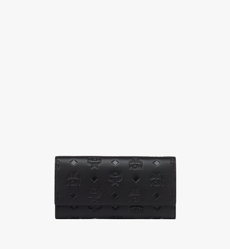 Aren Continental Wallet in Embossed Monogram Leather 1