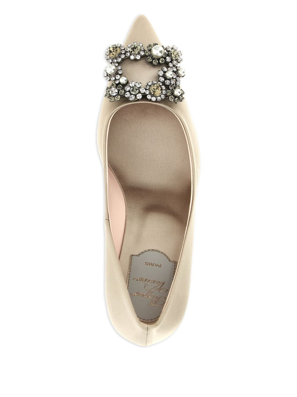 65mm Efflorescence jewel-buckle satin pumps - 4