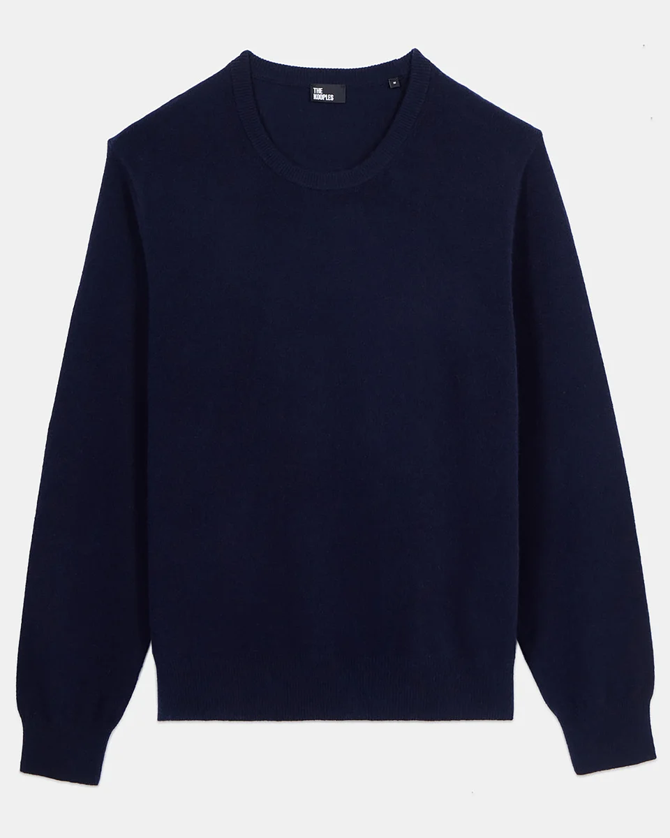 NAVY BLUE CASHMERE SWEATER - 1