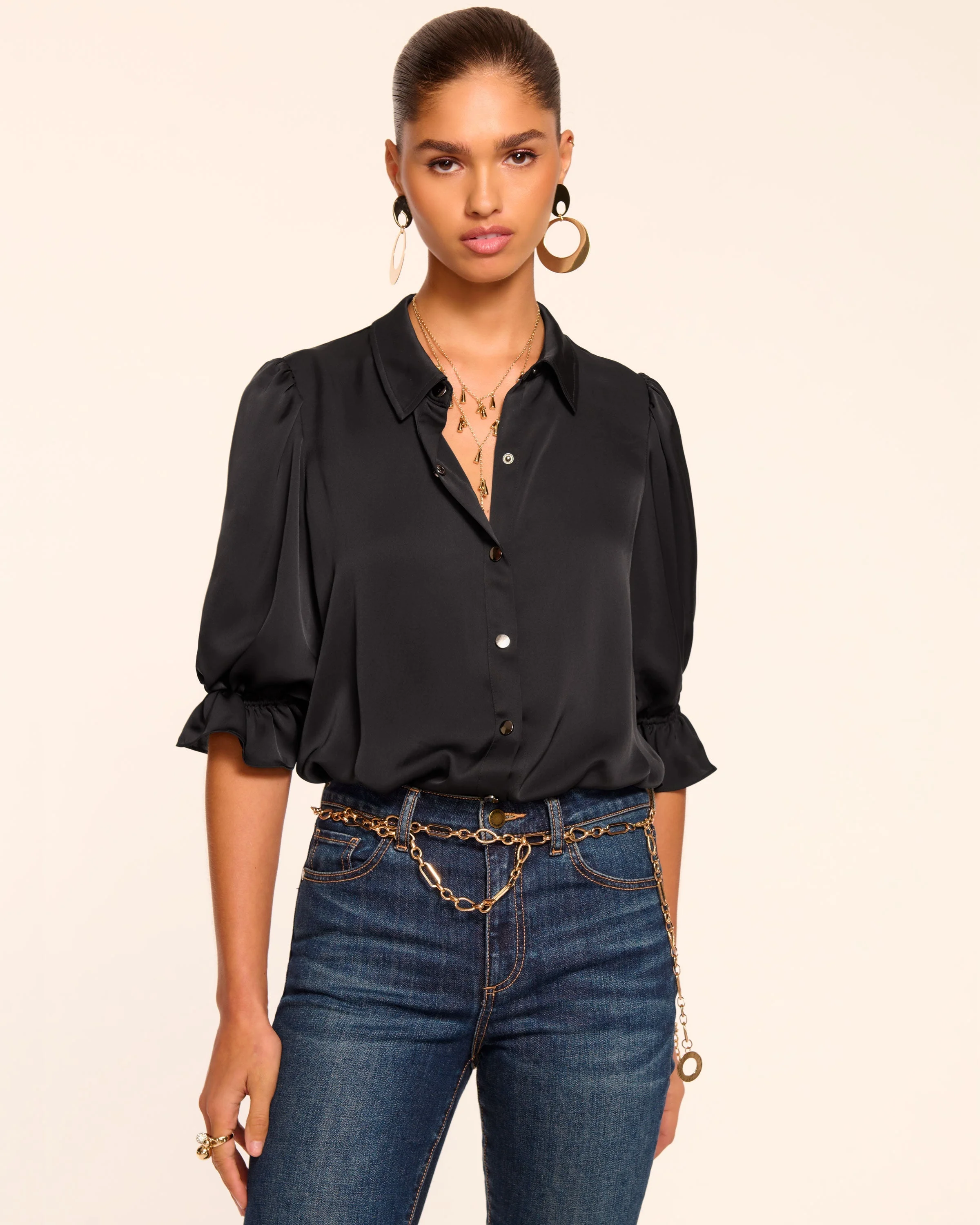 Dina Button Down Bodysuit - 1