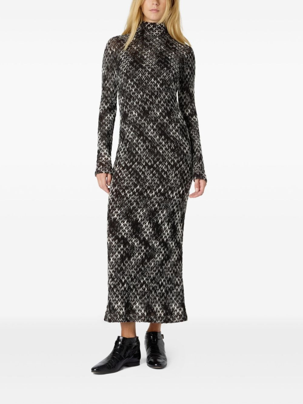 Turtle-neck long dress - 4