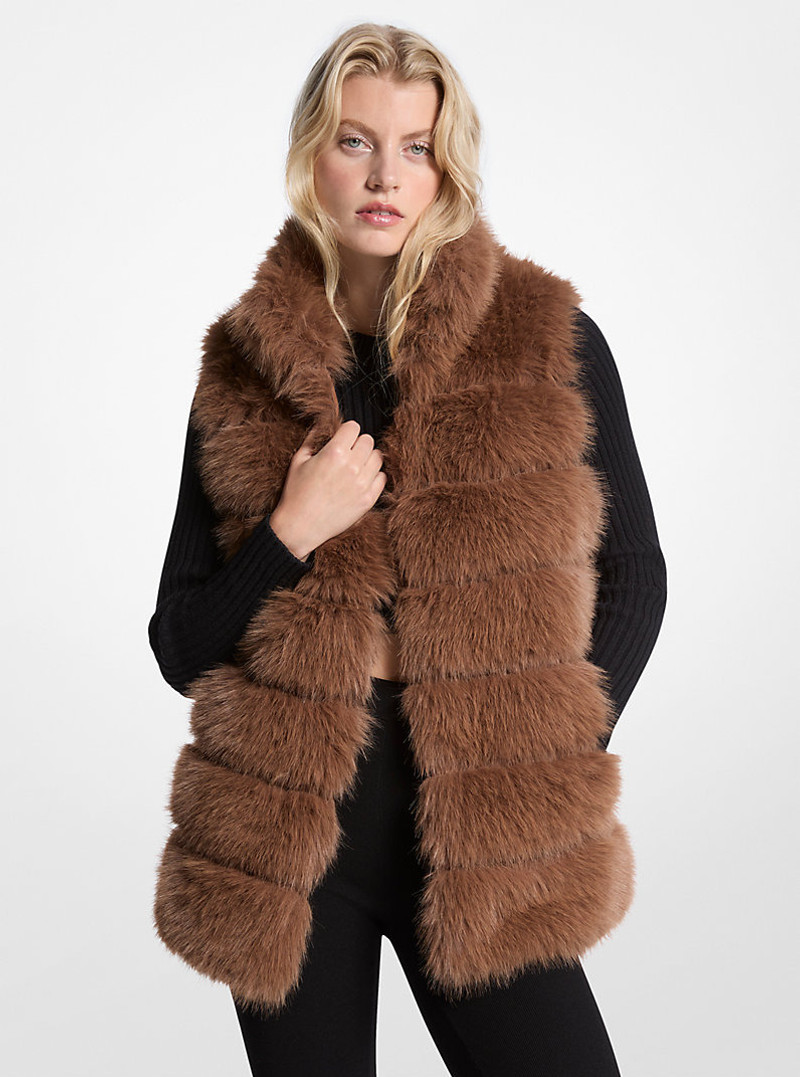 Quilted Faux Fur Vest 1