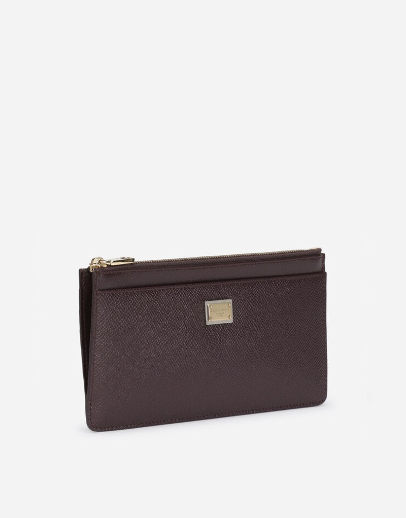 Dolce & Gabbana Large calfskin card holder with branded plate outlook