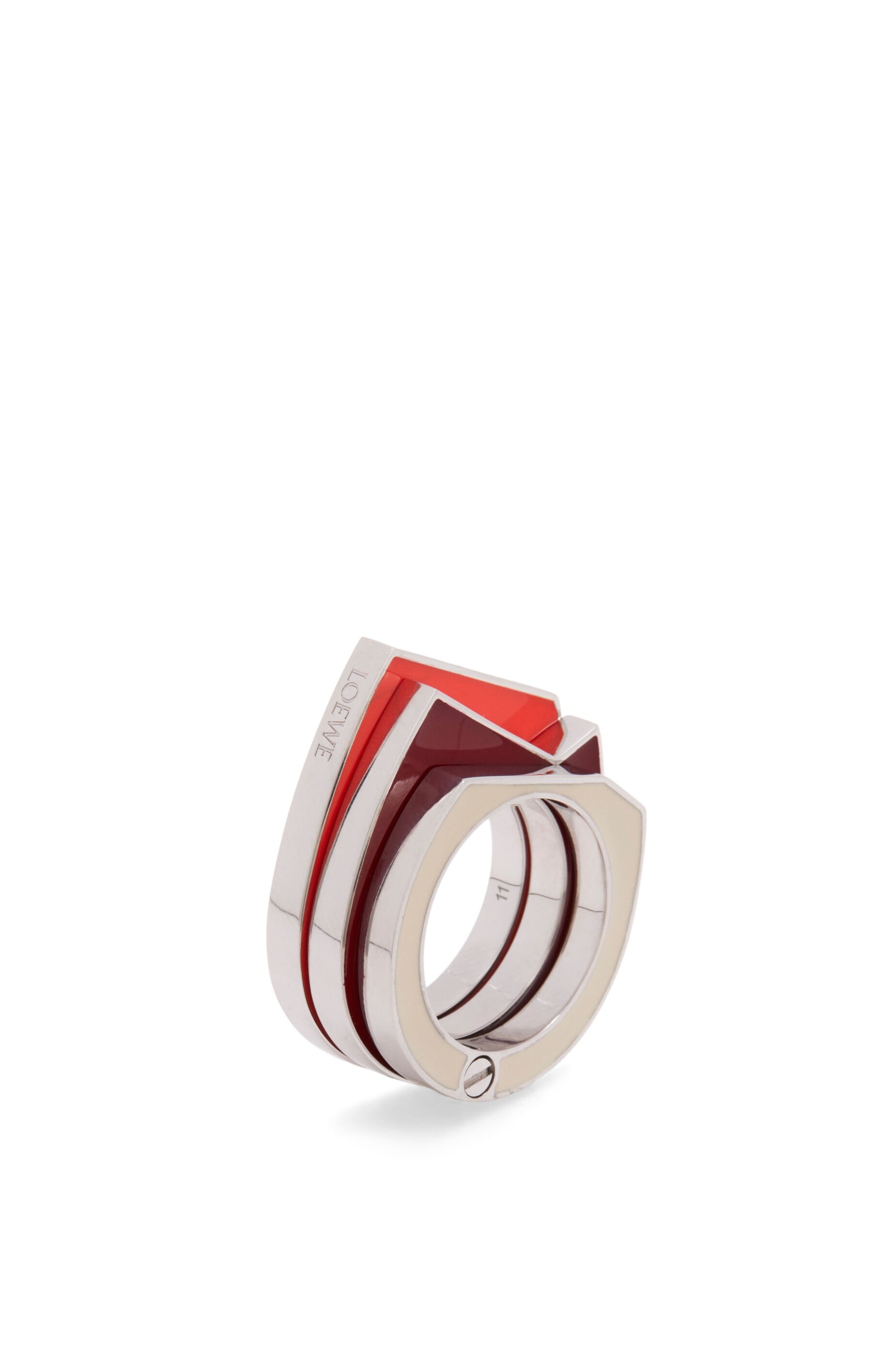 Stacked pivot ring in sterling silver and enamel - 3