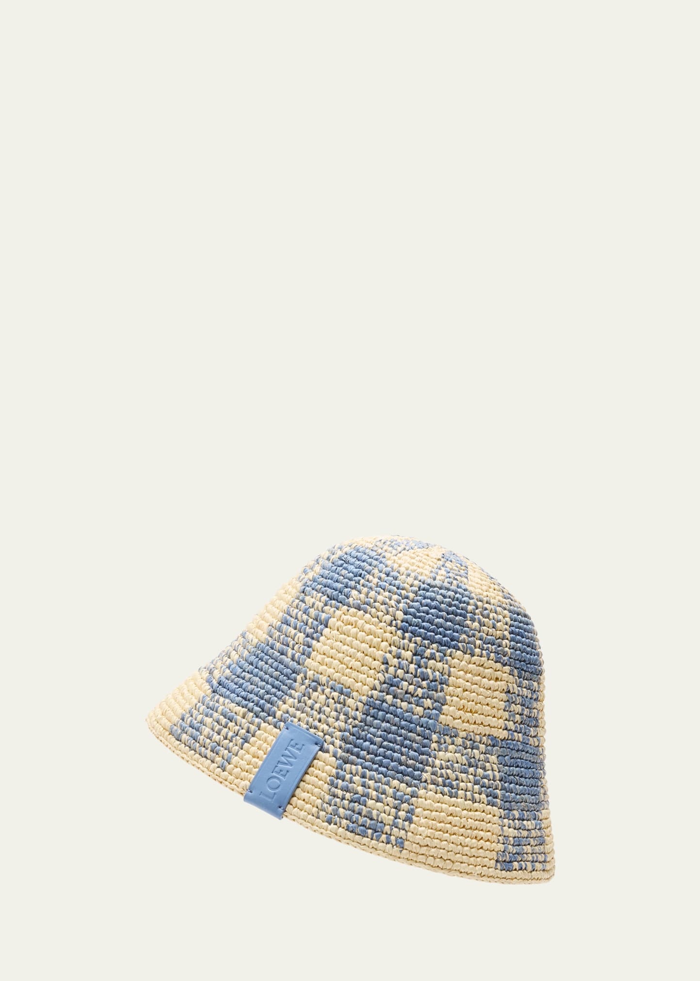 Raffia Crochet Check Bucket - 2