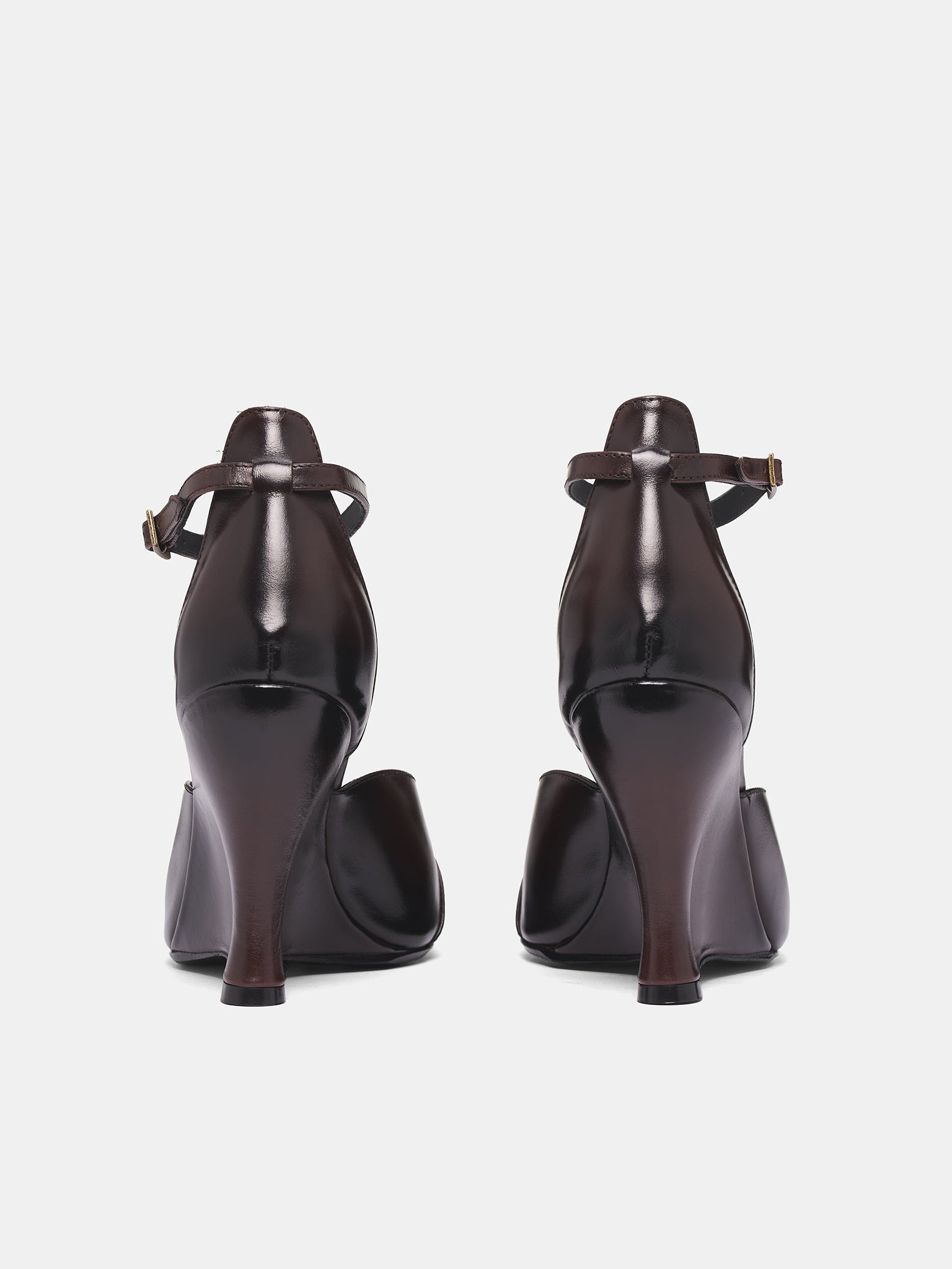 Brown Sabaton Leather Wedge Mules - 4