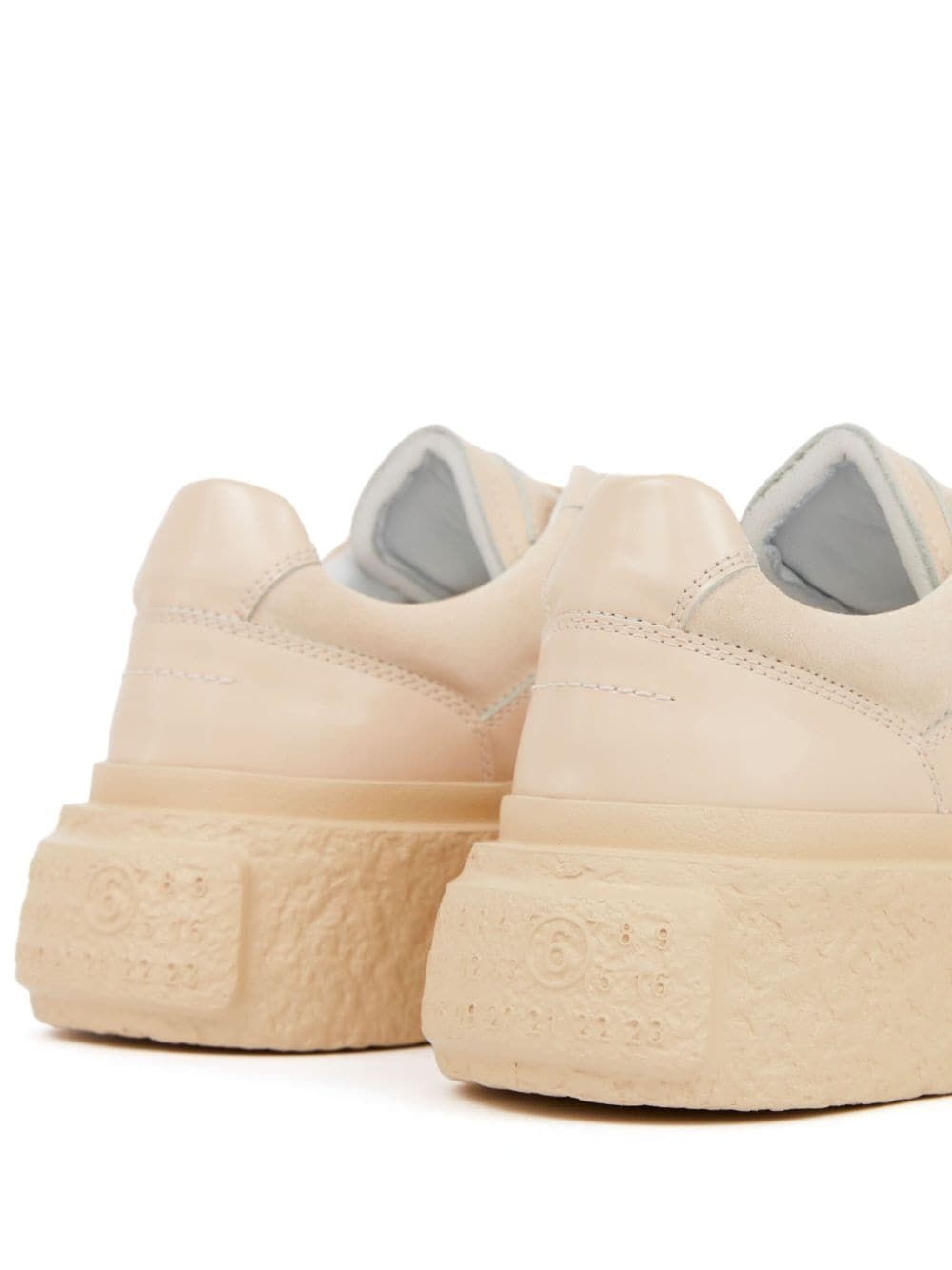 numbers-motif leather sneakers - 5