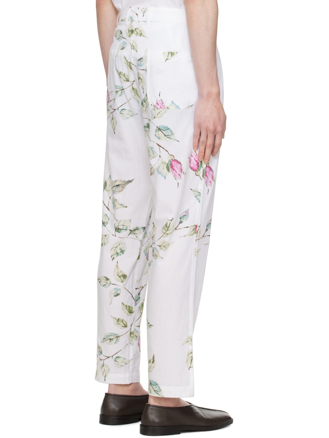 White Floral Trousers - 3