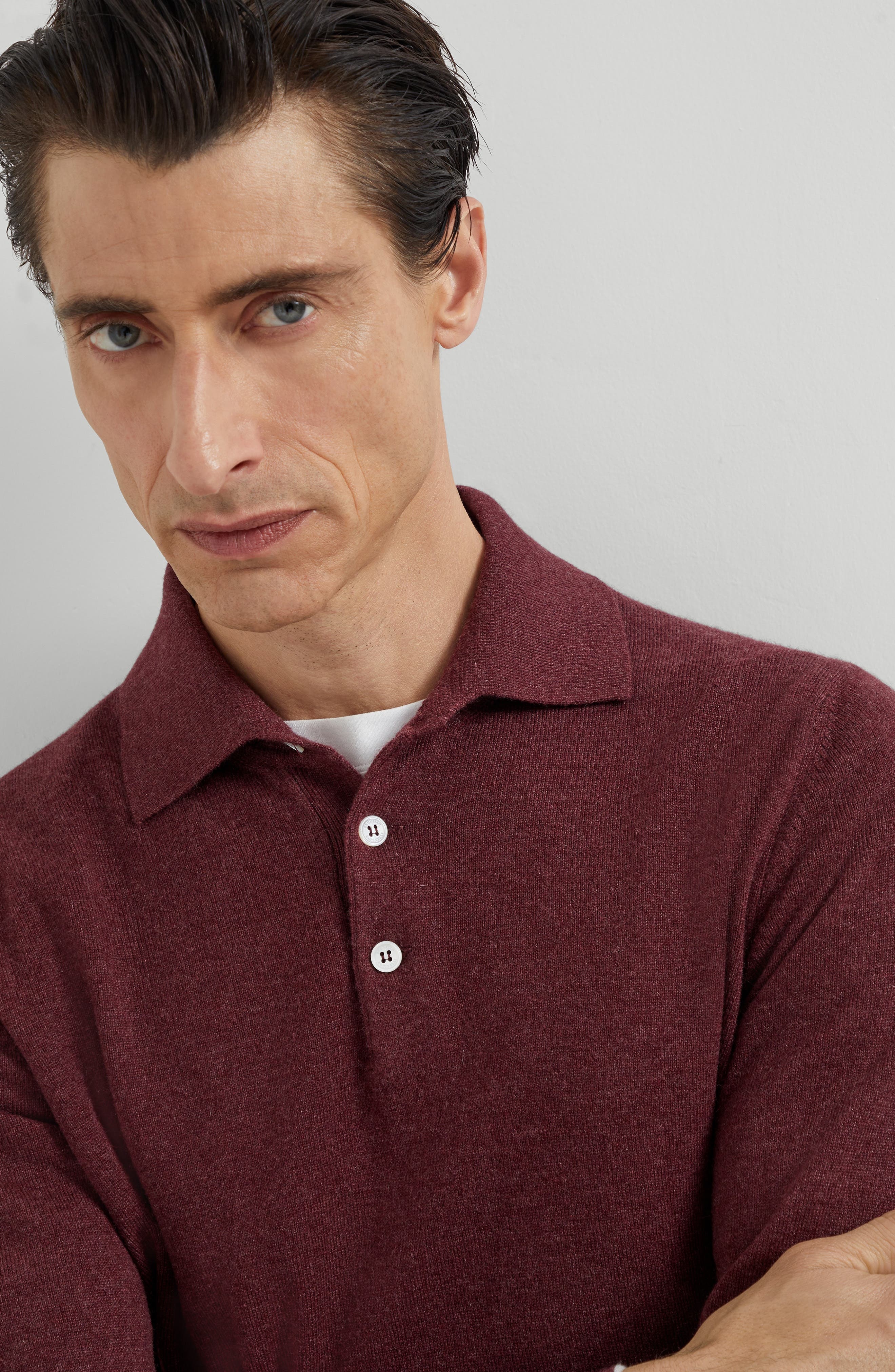 Brunello Cucinelli Polo-style sweater in Amaranth at Nordstrom - 4