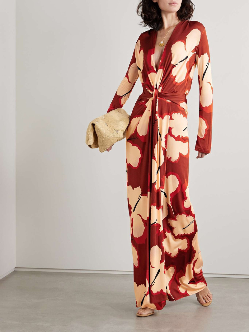 Johanna Ortiz Coral Marino draped printed stretch-jersey maxi dress outlook