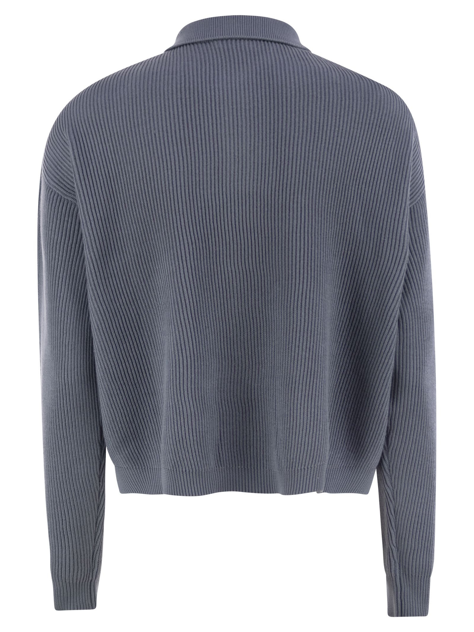 Brunello Cucinelli Women English Rib Cotton Polo-Style Jersey With Jewellery - 2