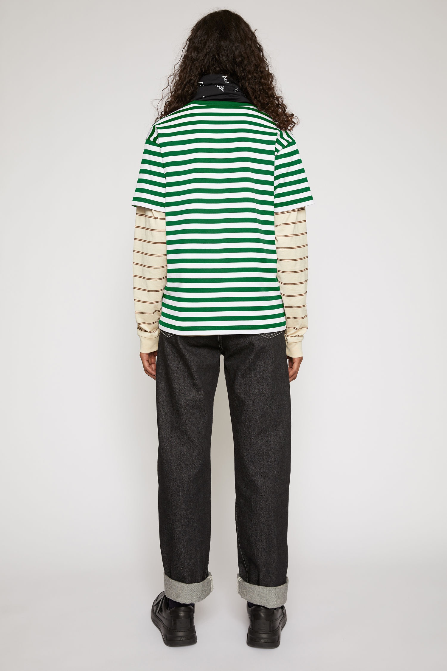 Classic fit striped t-shirt deep green - 3