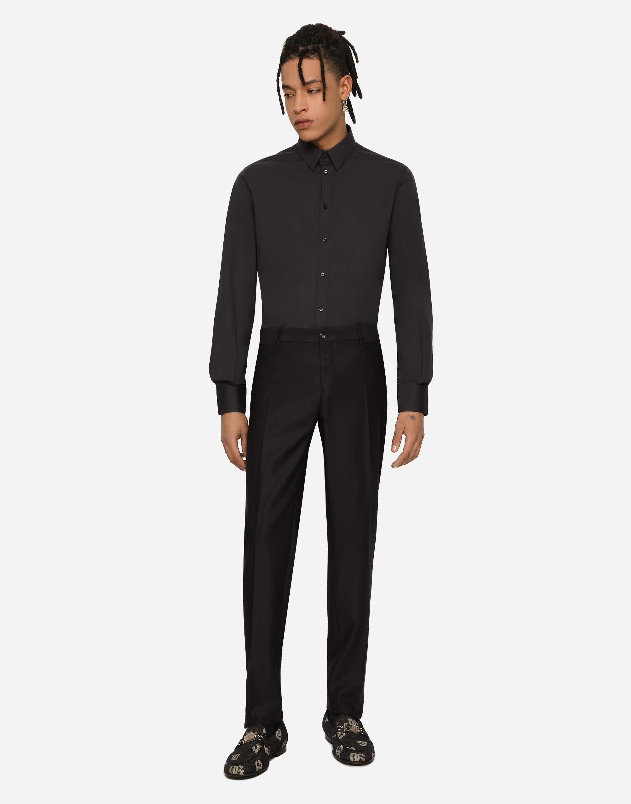Stretch cotton poplin Gold-fit shirt - 2