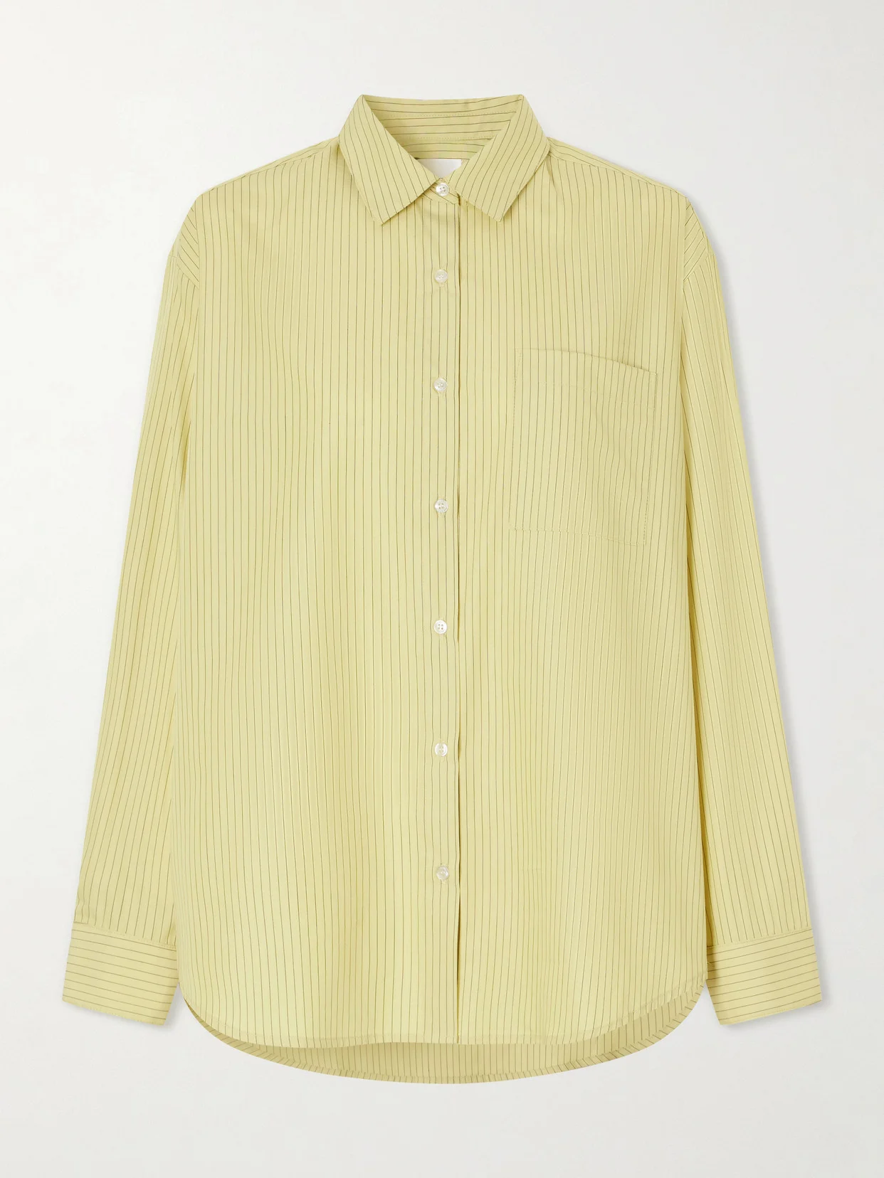 Yoshi Striped Cotton And Lyocell-blend Poplin Shirt - 1