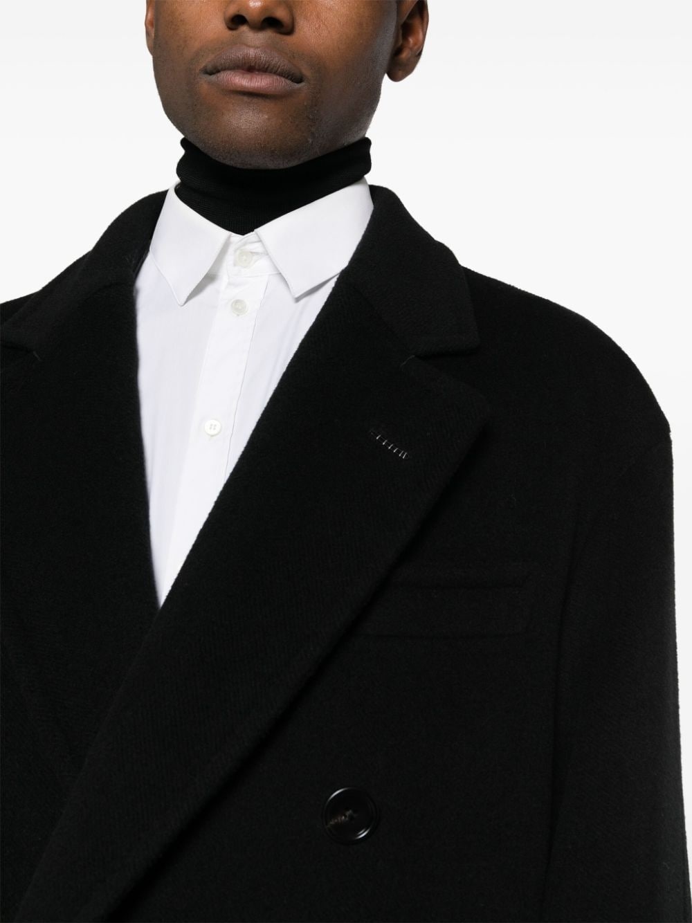 double-breasted wool coat - 5