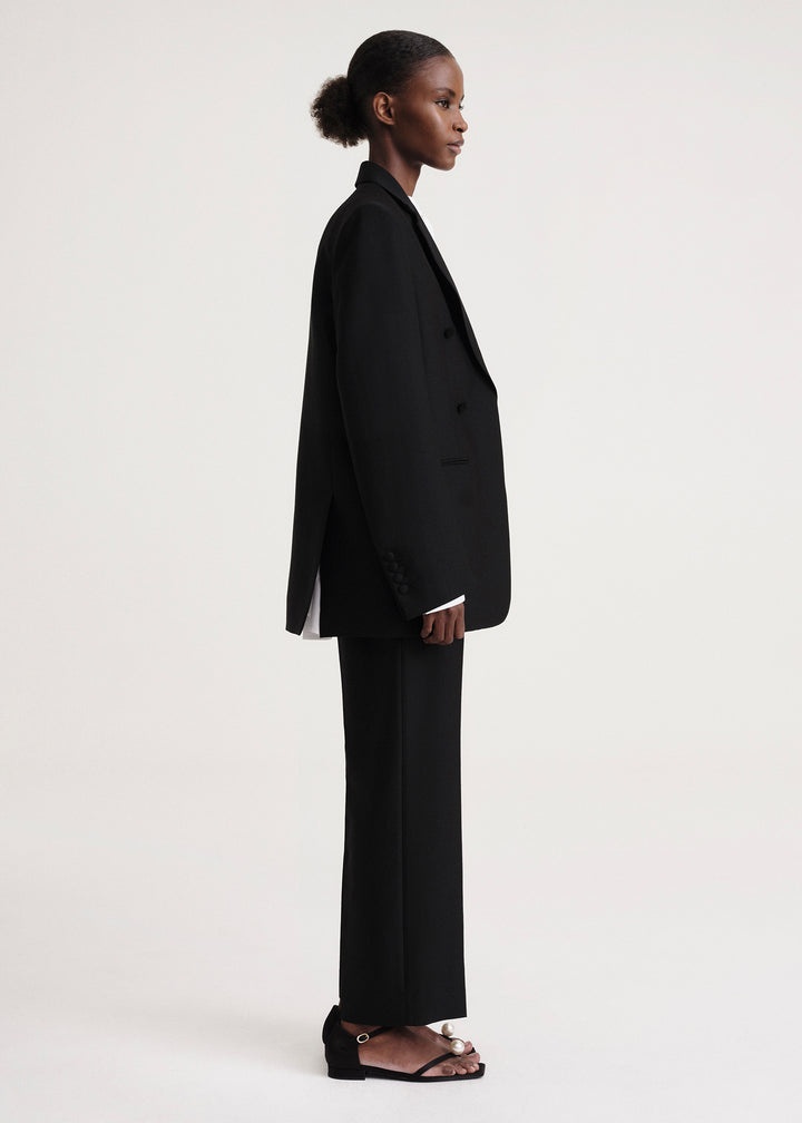 Relaxed wool suit jacket black - 3
