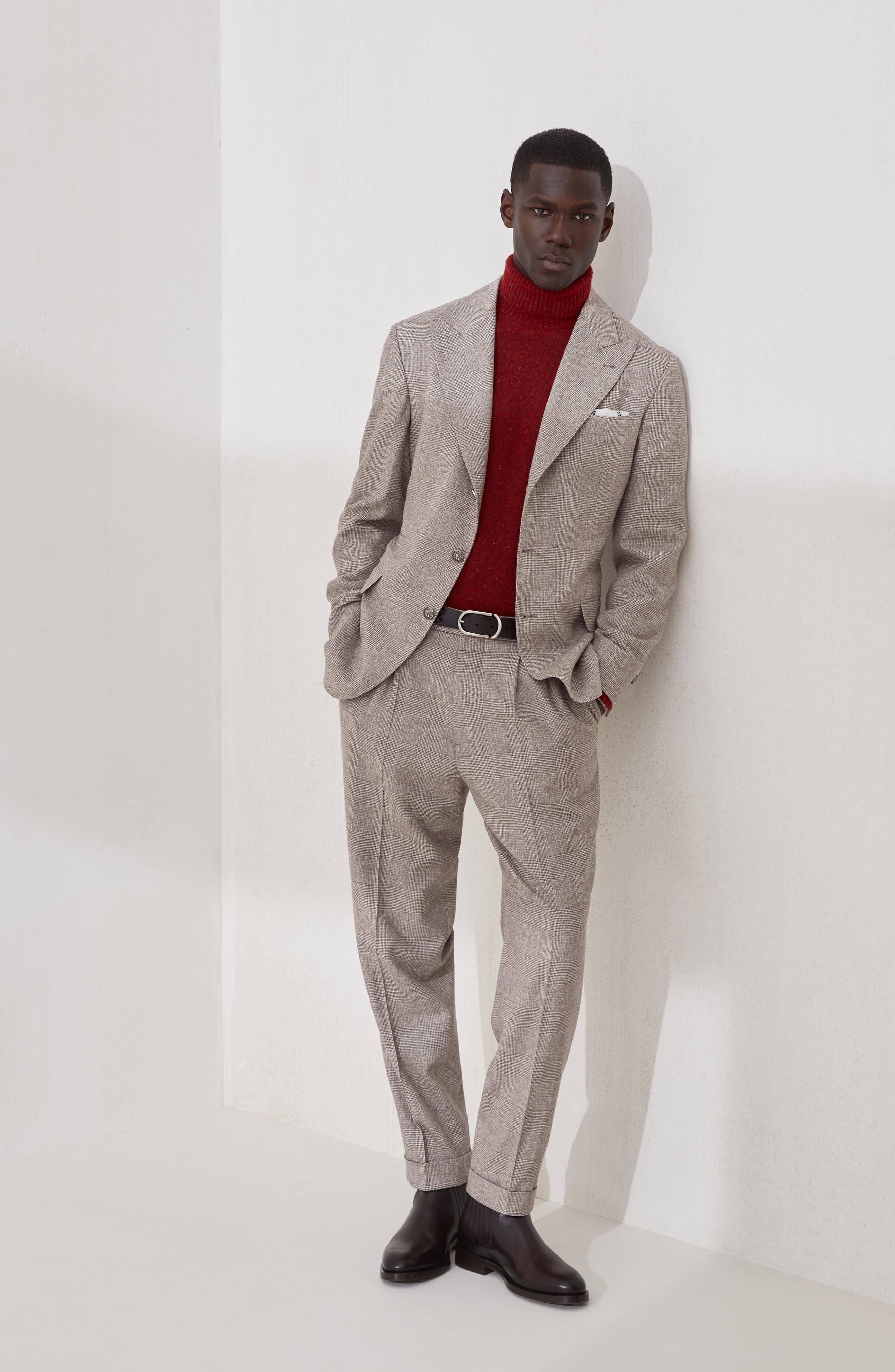 Brunello Cucinelli Prince of wales blazer in Bark at Nordstrom - 6