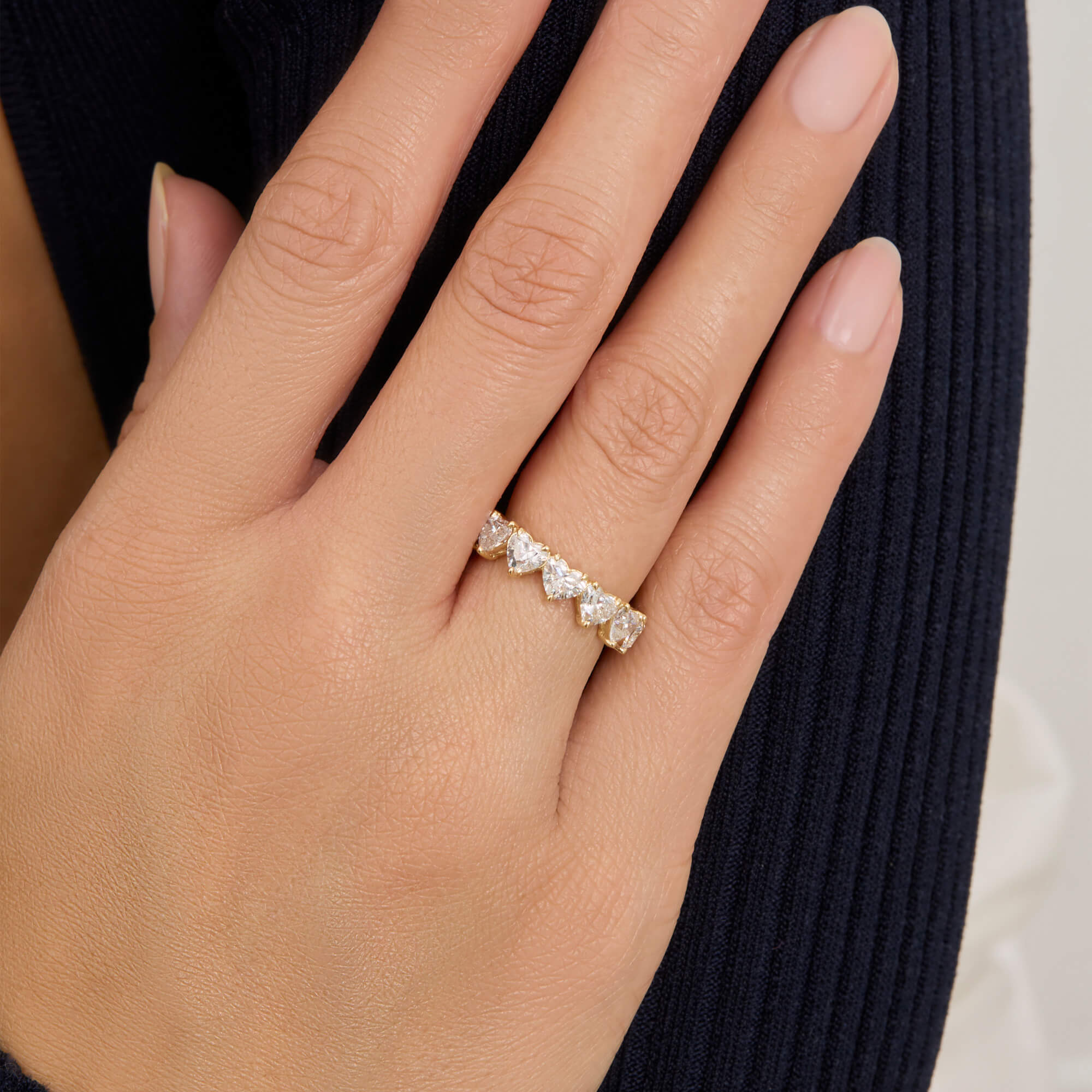 LAB-Created Heart Eternity Band - 2