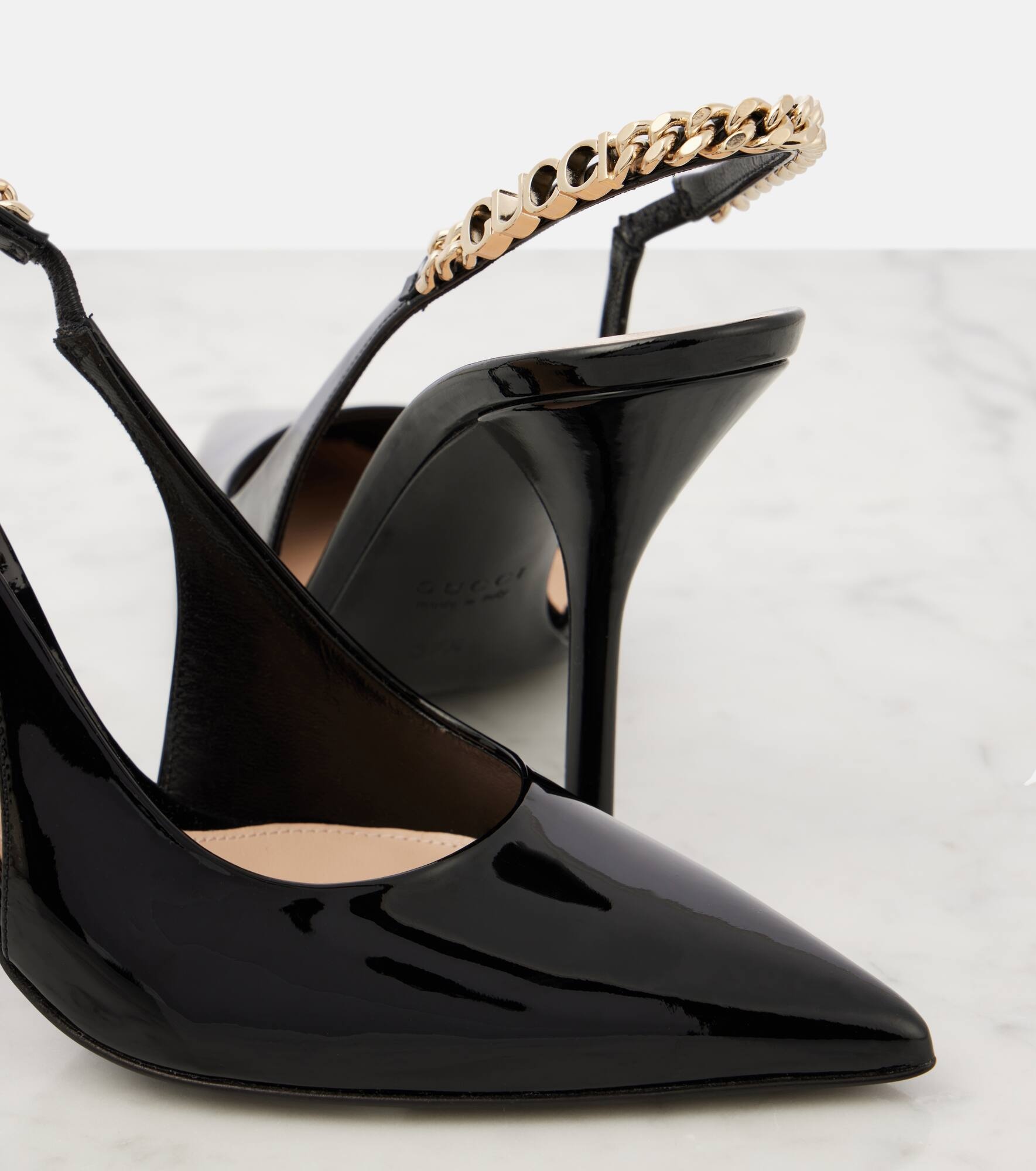 Gucci Signoria patent leather slingback pumps - 5