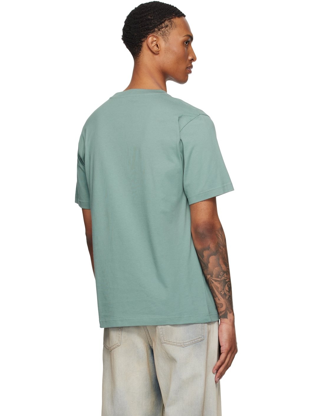 Blue Johannes Organic 'Norse' Logo Print T-shirt - 3