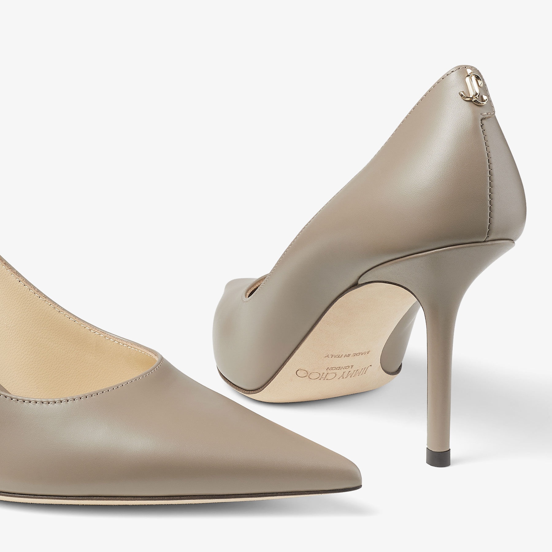 Love 85
Taupe Leather Pumps with JC Emblem - 4