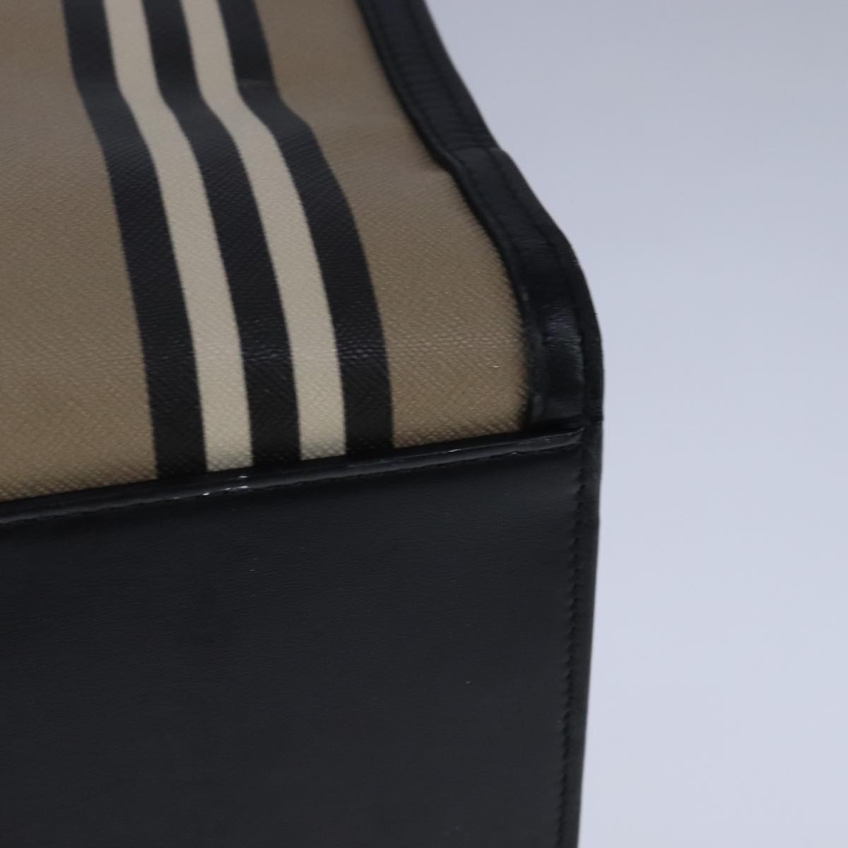 Burberry Nova Check Tote Bag Pvc Leather Beige - 13